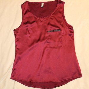 Faux Leather Detail Tank Top